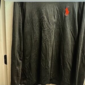 Ralph Lauren Black Long Sleeve Shirt with Red Logo size L/ NWOT 630